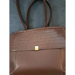 Faux Leather Women's Laptop Tote